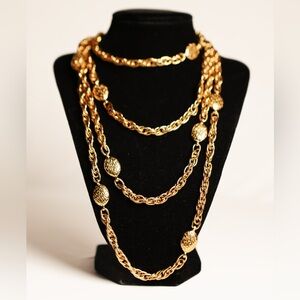 Chanel Vintage Logo Station Necklace